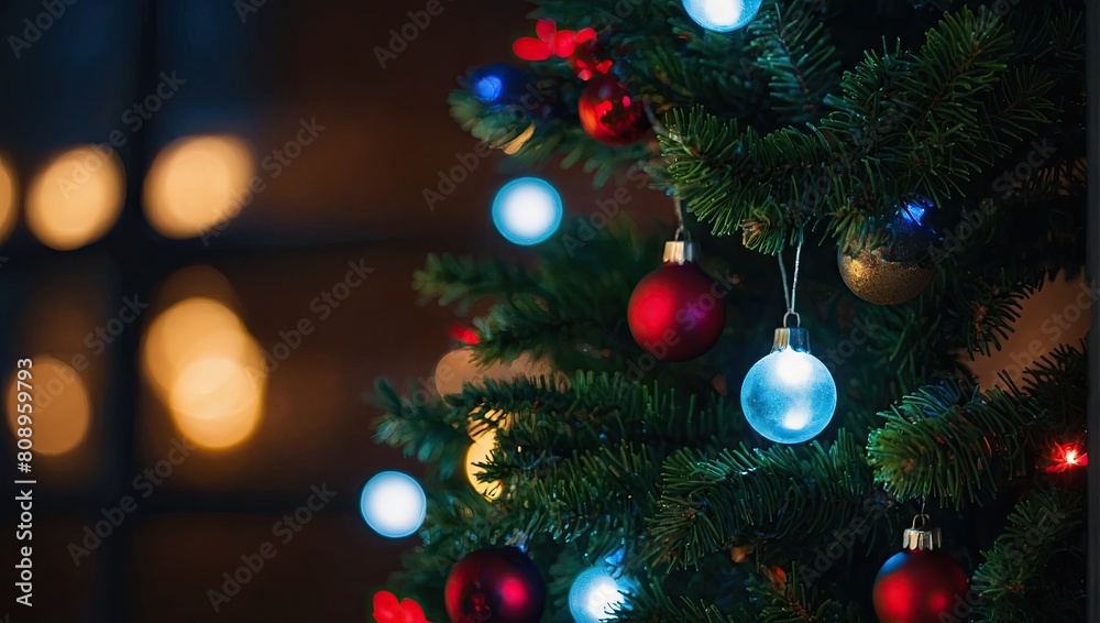 Christmas tree and  lights background decorations
