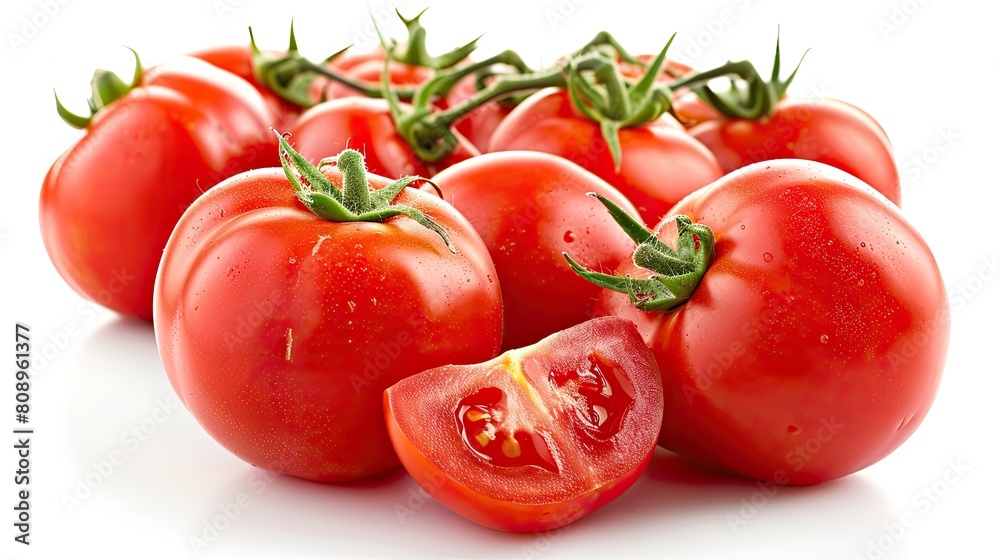 Red tomatoes isolated. Generative AI