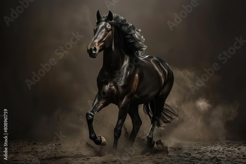 majestic stallion illuminated on dramatic ebony background equine fine art photography