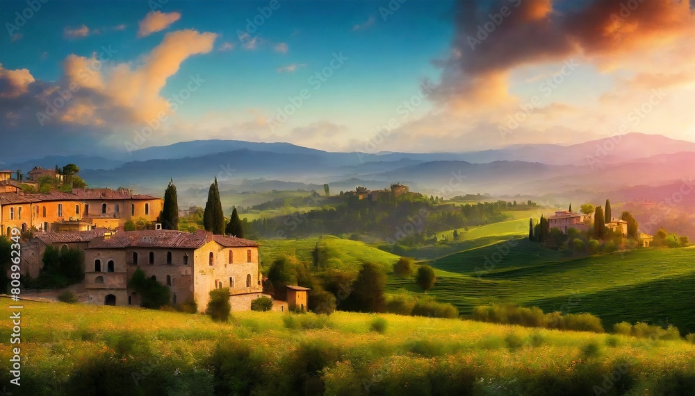 sunrise over tuscany