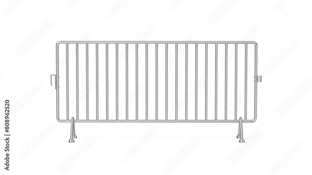 Steel mobile fence on white background Steel mobile fence on white background