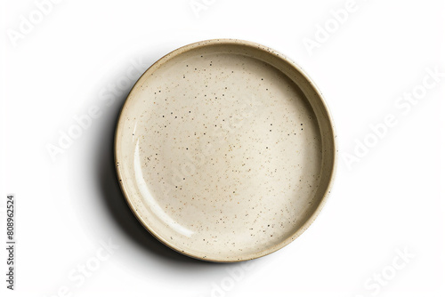 a white plate with speckled speckles on it