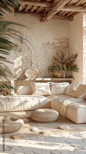 Cozy and Eco Chic Boho Inspired Minimal High Tech Living Room Interior