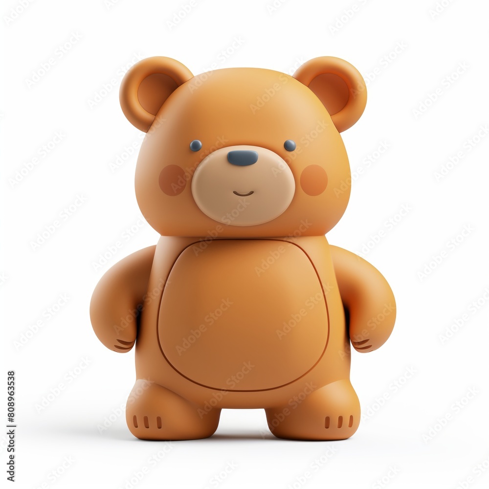 Cute Bear Cartoon Clay Illustration, 3D Icon, Isolated on white background Cute Bear Cartoon Clay Illustration, 3D Icon, Isolated on white background