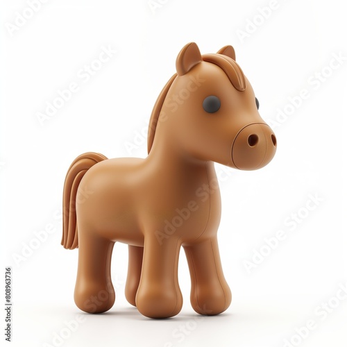 Cute Horse Cartoon Clay Illustration  3D Icon  Isolated on white background