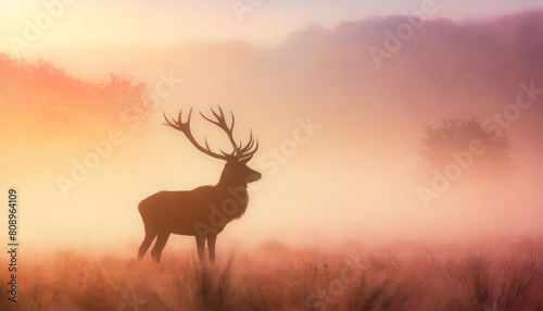 red deer in morning sun © netsay