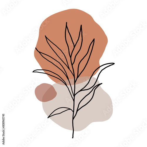 abstract floral  leaf  tree on white background. Hand drawn vector illustration for you design. 