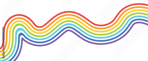 Striped colorful frame in seven rainbow. Striped colorful rainbow border frame background design. Colorful paint splatter background