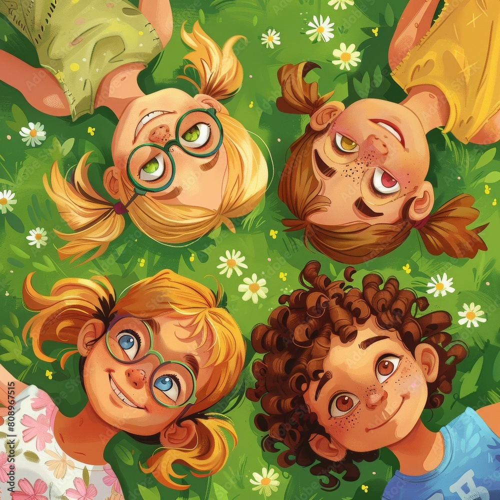 Naklejka premium Happy childrens day celebration, vector graphic, AI generated