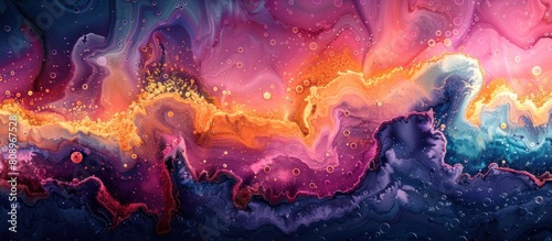 Mesmerizing Cosmic Watercolor Explosion of Vibrant Colors and Otherworldly Textures