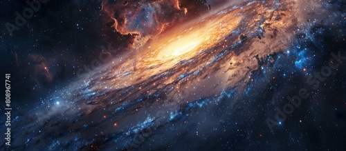 Vibrant Cosmic Watercolor Galaxy Nebula in the Vast Universe