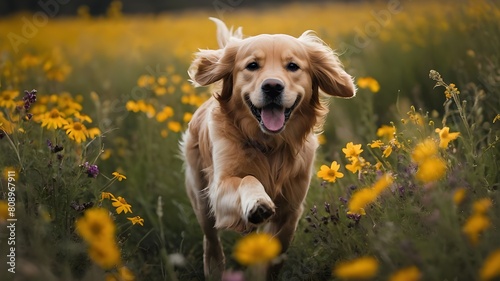 golden retriever running