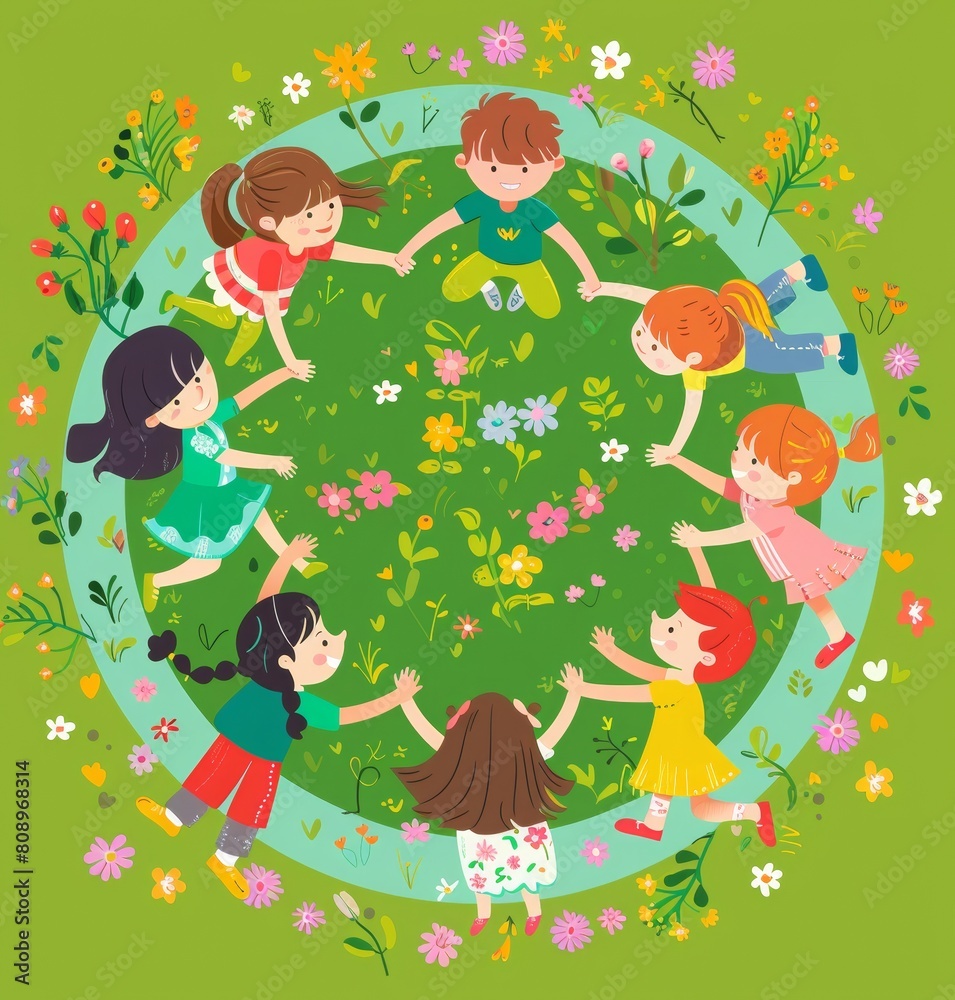 Happy childrens day celebration, vector graphic, AI generated Happy childrens day celebration, vector graphic, AI generated
