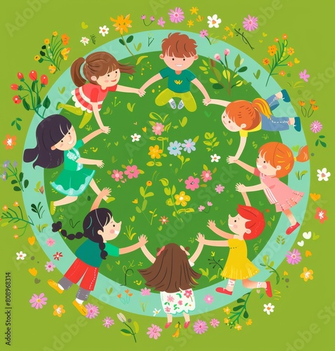 Happy childrens day celebration  vector graphic  AI generated
