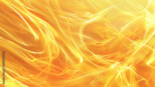 Vibrant amber yellow waves abstracted into flames suitable for a bright sunny background
