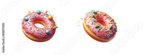 donut set on transparent background
