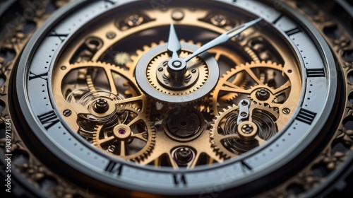 Intricate clock: gears represent time's impact on morals