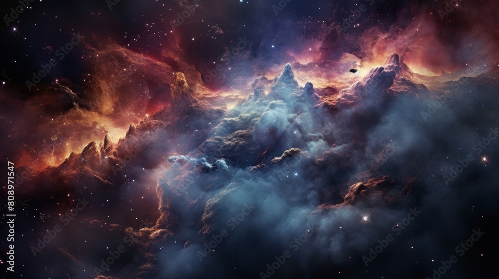 Fototapeta premium Expansive cosmic landscape filled with vibrant energy