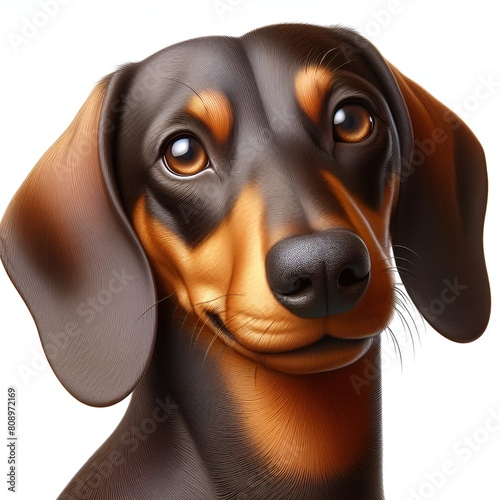 A 3D illustration of a dachshund dog. photo