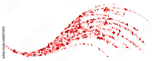 Sweeping Red Confetti Wave