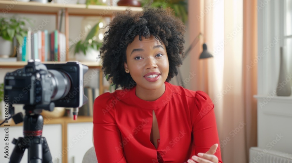 Fototapeta premium Woman Creating Online Content