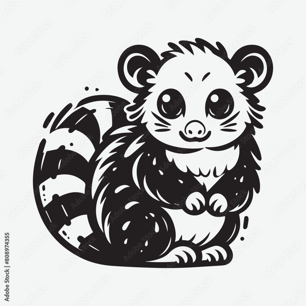 Cute possum vector. Cute Possum head Vector Logo Icon Sports Mascot flat illustration Cute possum vector. Cute Possum head Vector Logo Icon Sports Mascot flat illustration