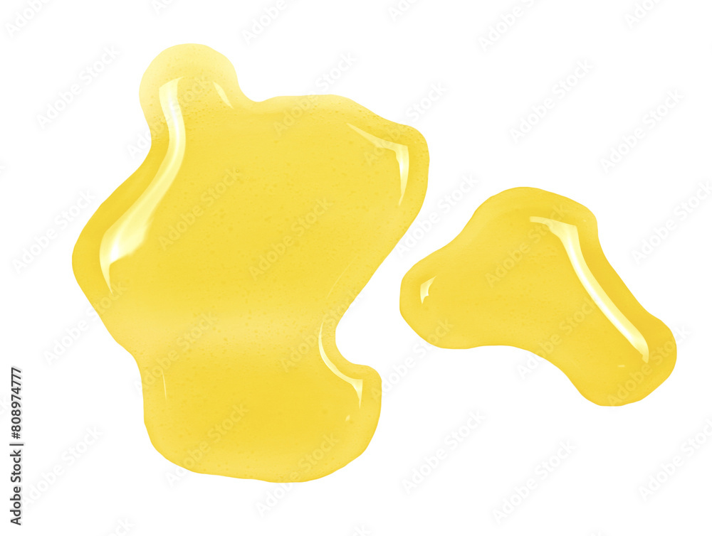 Puddle of orange soft drink, droplets isolated on white background, clipping path, top view Puddle of orange soft drink, droplets isolated on white background, clipping path, top view