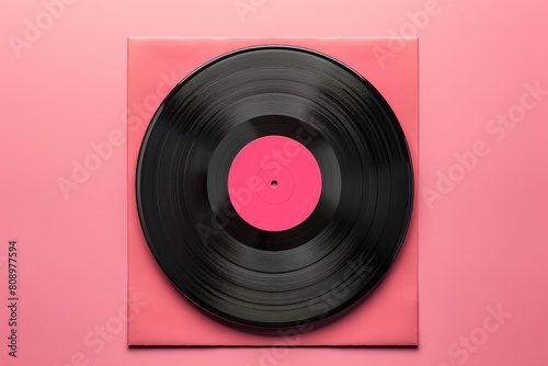 12-inch vinyl LP record in cardboard cover on white background  Generative AI. Beautiful simple AI generated image in 4K  unique.