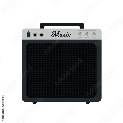 Classical electric and acoustic guitar amplifier isolated on white background. Music concept. Vector stock © Jessica