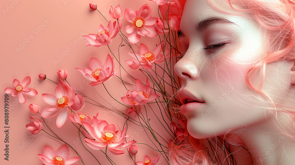 3D rendering of silk fabric with a pattern of red flowers, done in a hyper-realistic style 3D rendering of silk fabric with a pattern of red flowers, done in a hyper-realistic style
