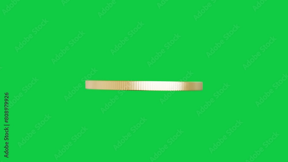 3d bitcoin rotation animation green screen