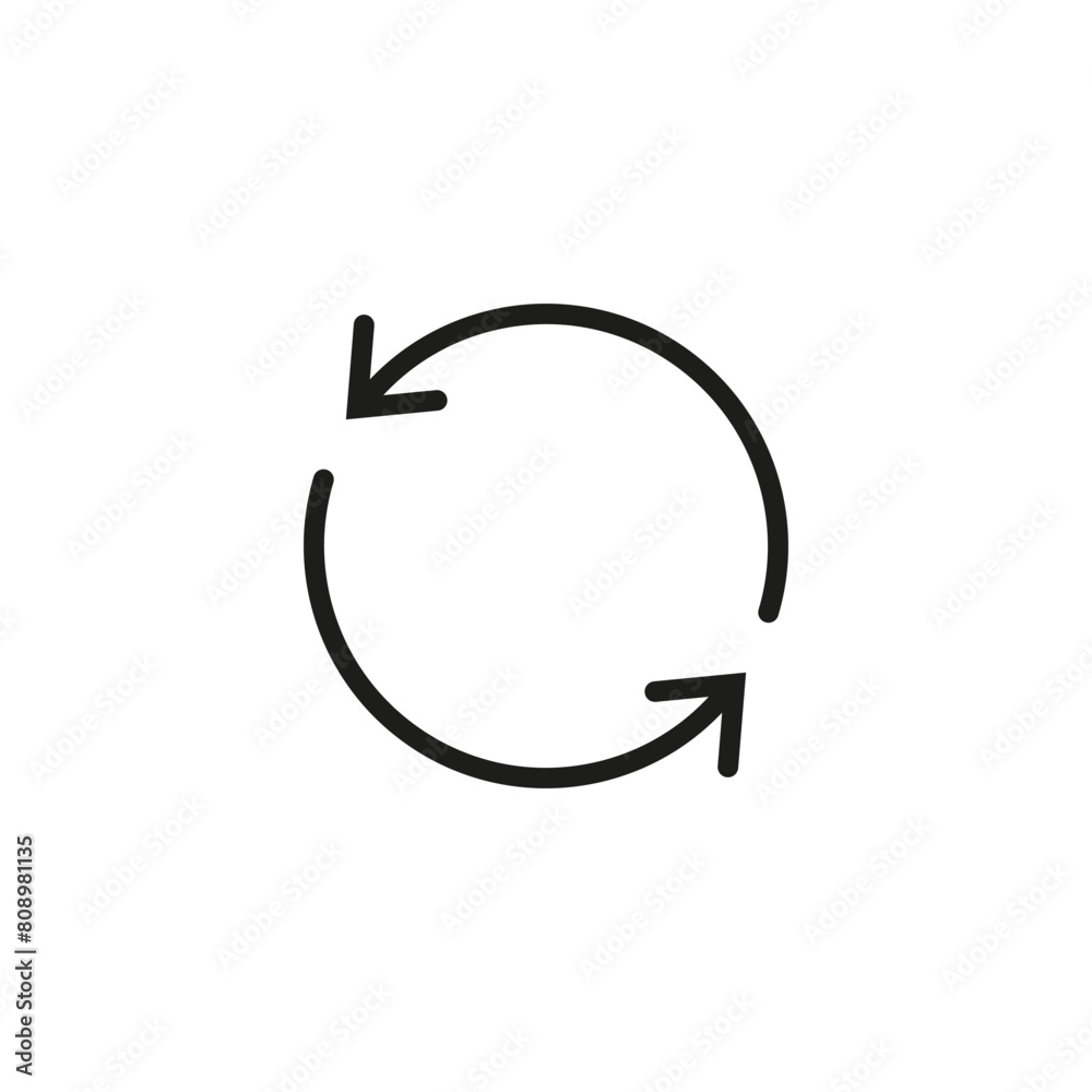 Two semicircular arrows. Following each other in a circle. A pair of semi circle rotating thin arrows. Vector illustration. Two semicircular arrows. Following each other in a circle. A pair of semi circle rotating thin arrows. Vector illustration.