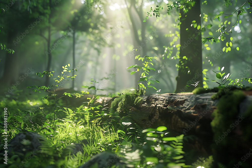A serene forest landscape with tall trees and lush vegetation, showcasing the beauty and tranquility of nature. A serene forest landscape with tall trees and lush vegetation, showcasing the beauty and tranquility of nature.