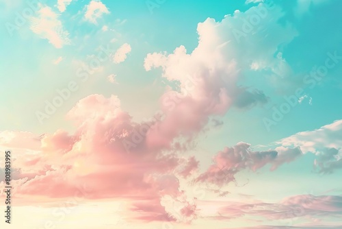 soft pastel sky photo with added color effects light background for desktop wallpaper or text aigenerated image