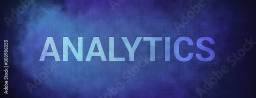 Analytics isolated on fabric blue banner background abstract