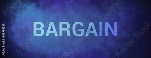Bargain isolated on fabric blue banner background abstract