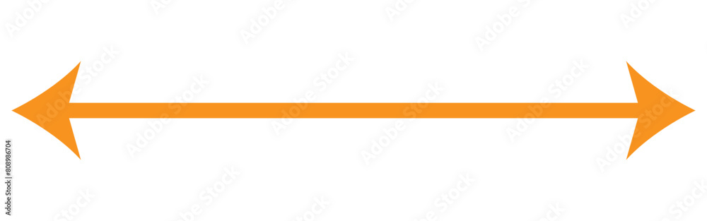 Orange long arrow to the left . vector, isolated. Orange arrow isolated on transparency background Orange long arrow to the left . vector, isolated. Orange arrow isolated on transparency background