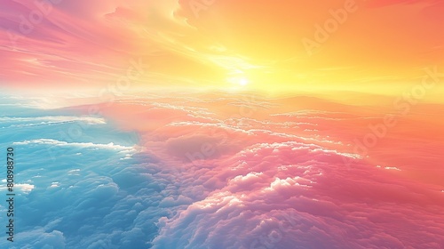 Sky Gradients Heavenly Palette: A 3D illustration showcasing the gradient of colors in the sky photo