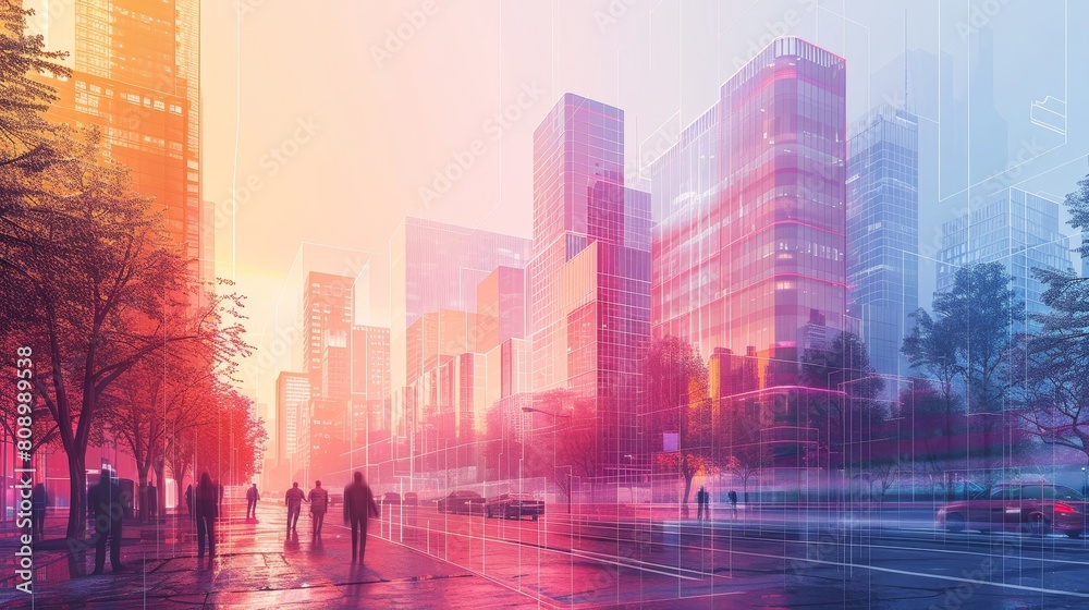 Φωτογραφία Urban Gradients Urban Renewal: An illustration showcasing gradients in urban ren