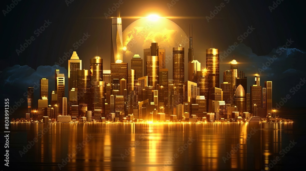 A futuristic cityscape powered by AIdriven technologies, showcasing advanced transportation and energy systems