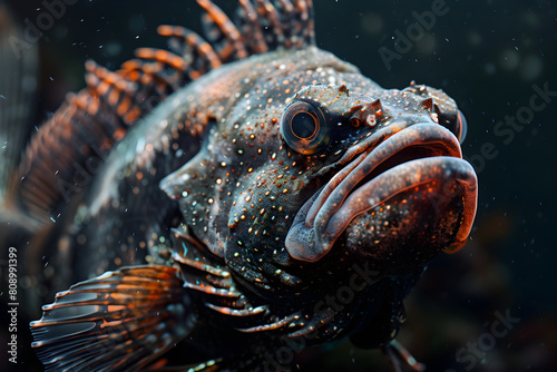 Unearthly Ugliness: A Close-Up of an Exceptionally Homely Fish photo