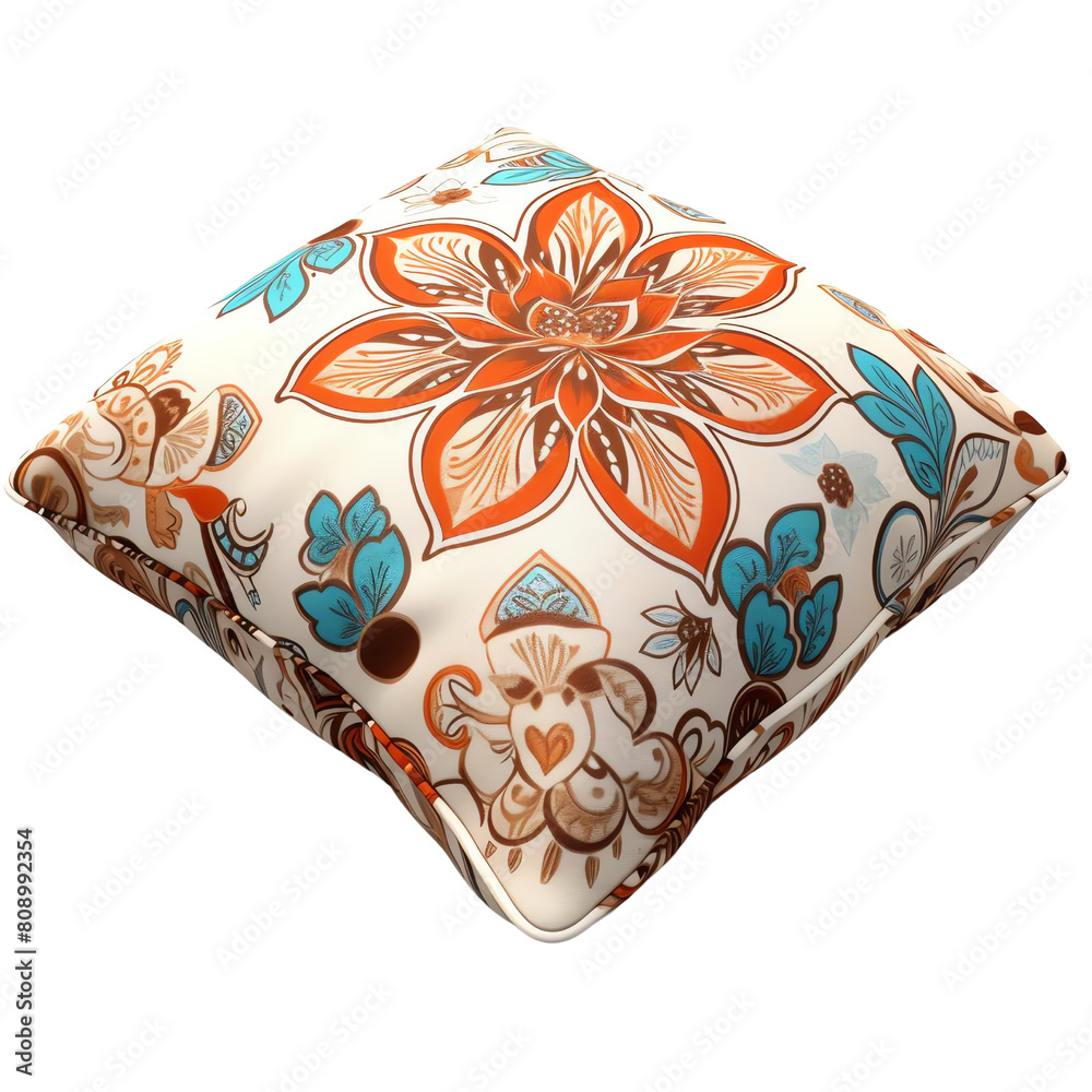 A beautiful floral pattern throw pillow with a bohemian flair