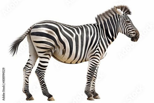 zebra isolated on white background striking black and white stripes digital painting