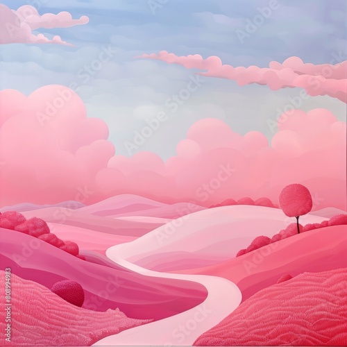 Dreamy Pink Landscape