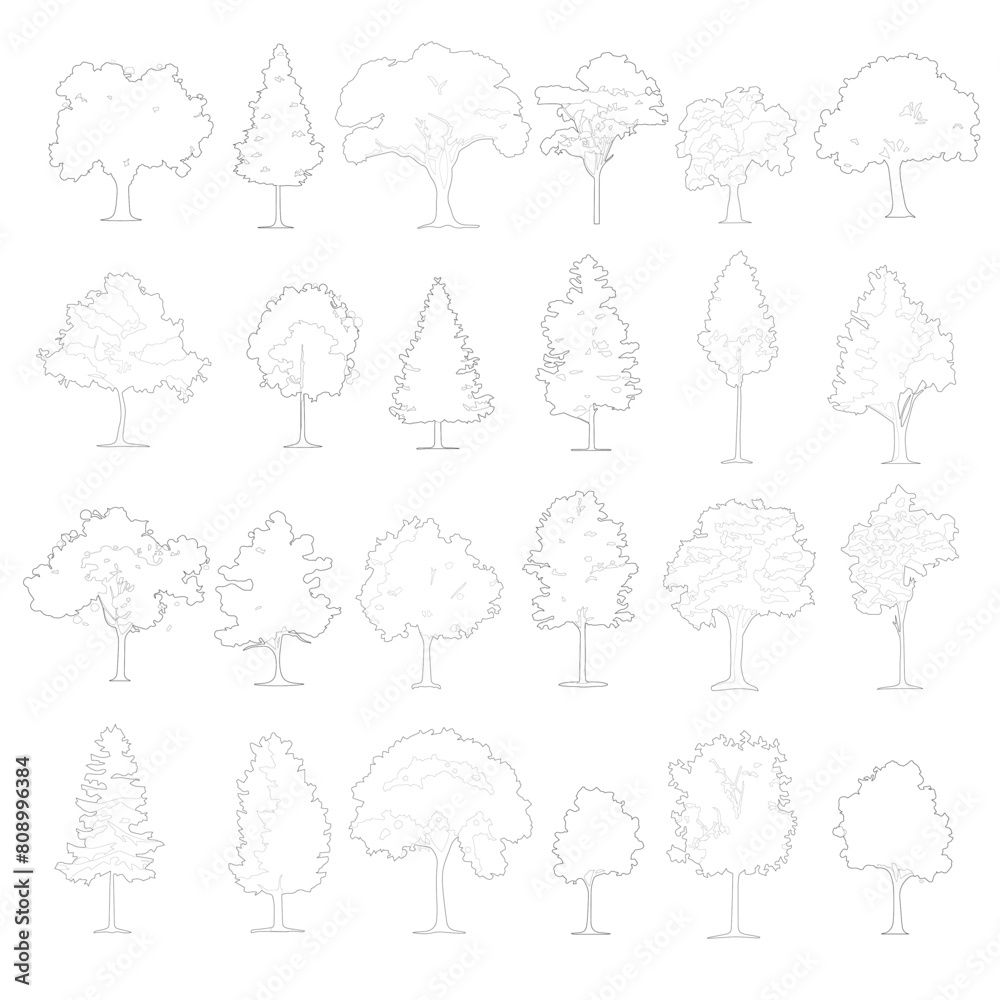 Set of trees, tree silhouette