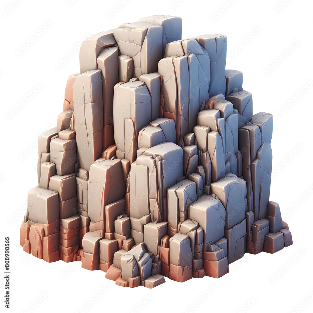 Fototapeta premium 3d illustration of mountain. 3d render isolated transparent.