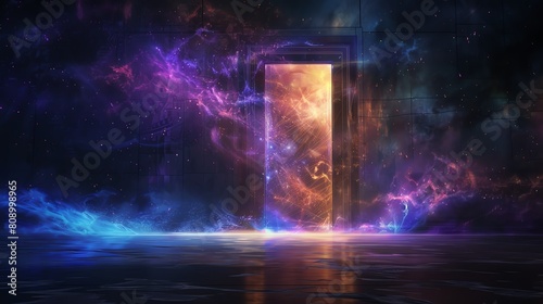An epic digital art painting of a doorway to another dimension