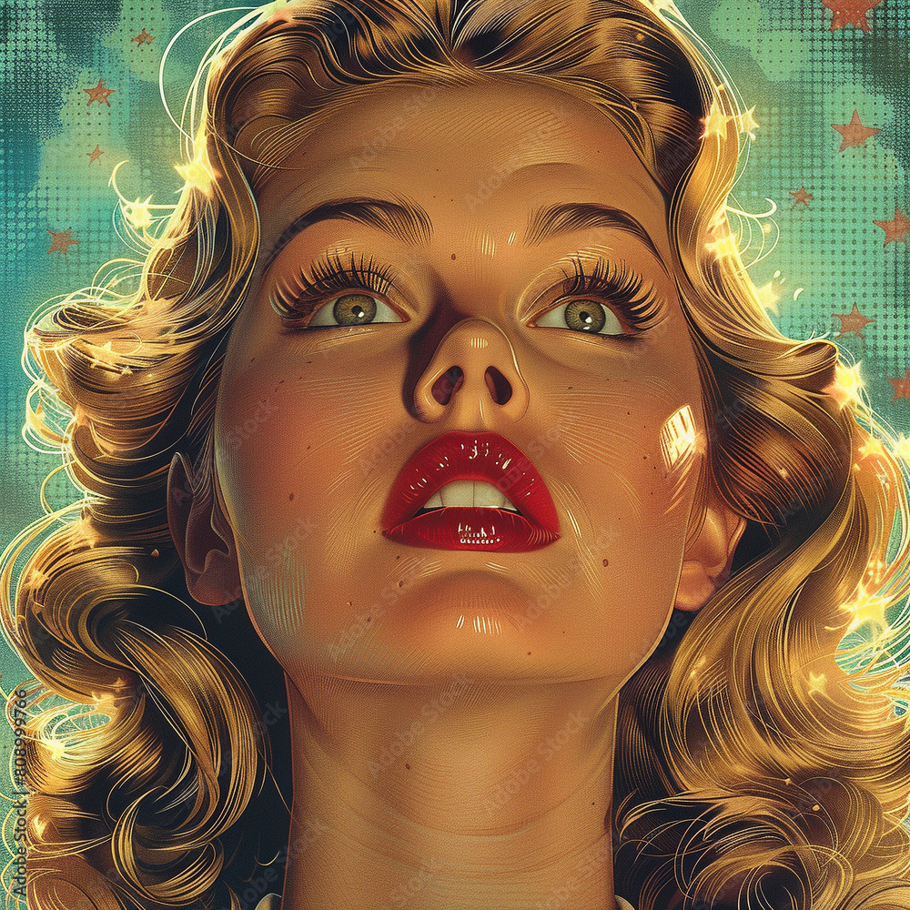 Fotografie retro comic book cover style with pop style artwork