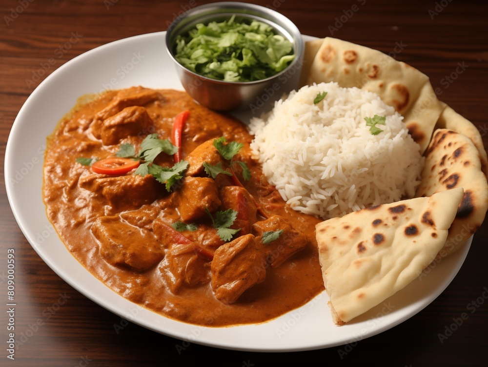 Chef's Chicken Tikka Masala Served for Dinner at an Indian Restaurant Chef's Chicken Tikka Masala Served for Dinner at an Indian Restaurant