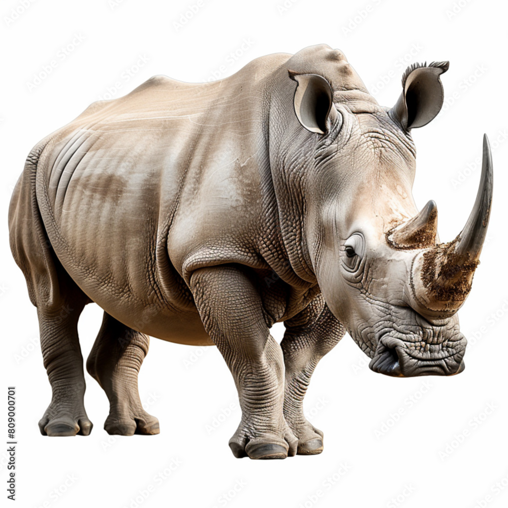 Fototapeta premium color vector of an African rhinoceros, rhino
